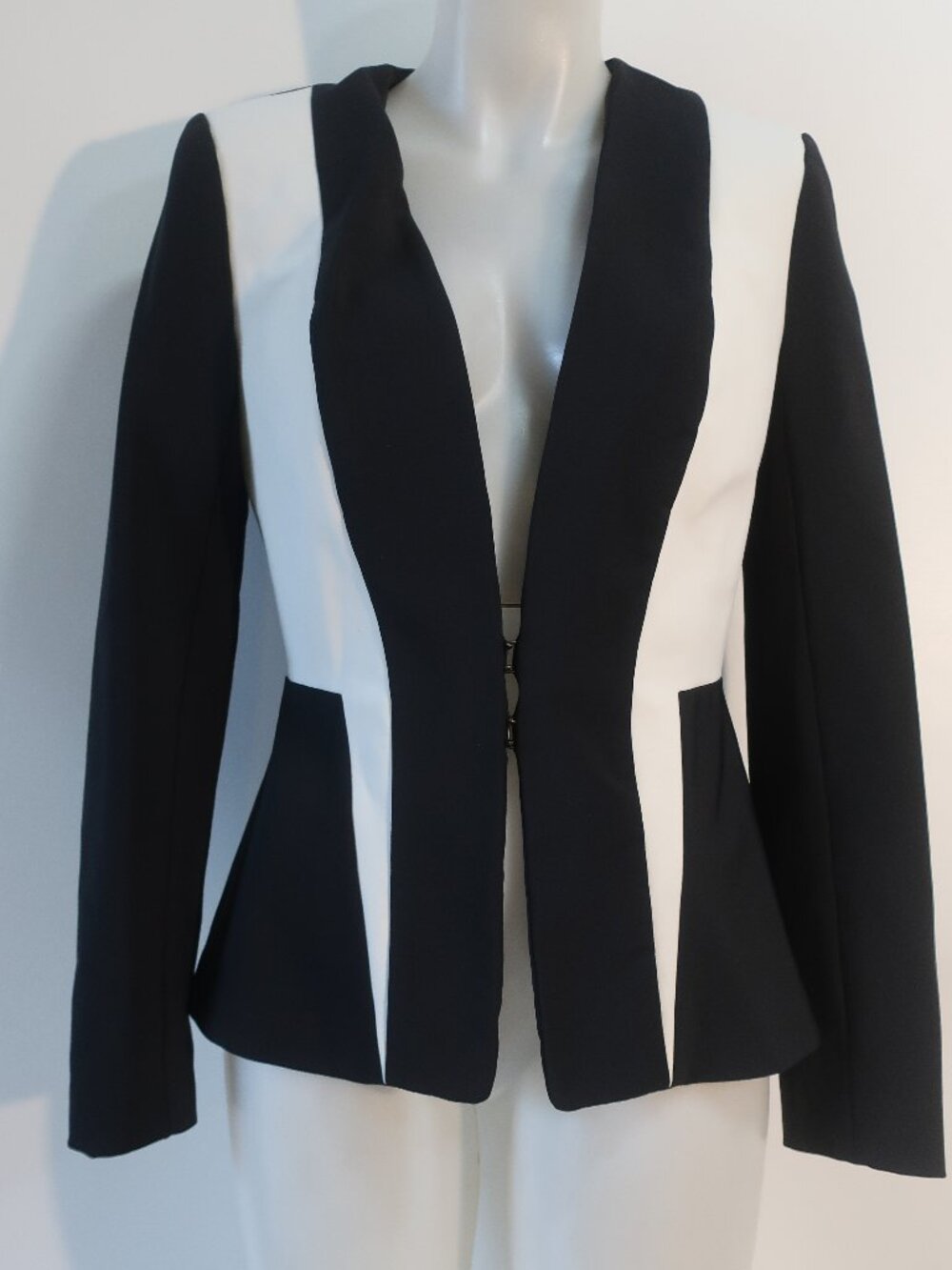 Womens Yigal Azrouël Black White (Item-701) Colorblock Blazer Jacket 8